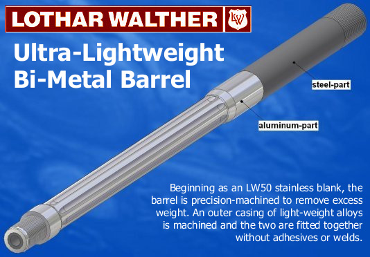 Lothar Walther ultra lightweight bi-metal barrel