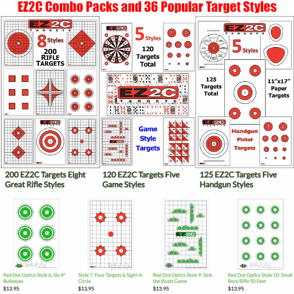 EZ2C bright orange red targets combo pack