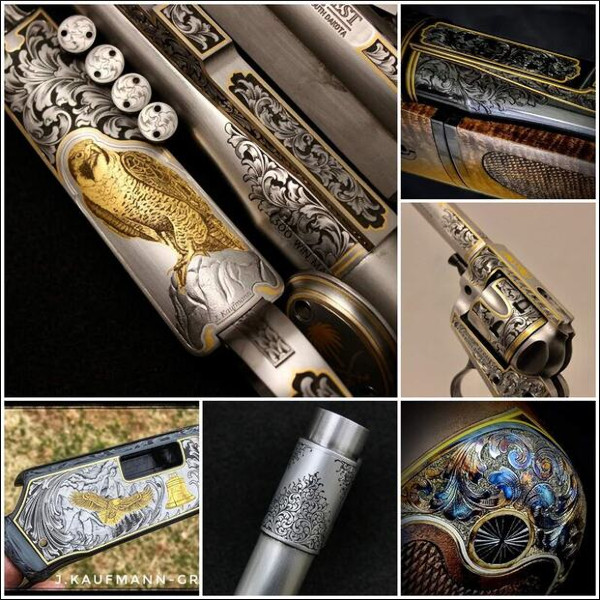 Jesse Kaufmann Black Hills engraving remington stock checkering