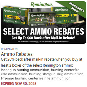 remington hunting ammo rebate