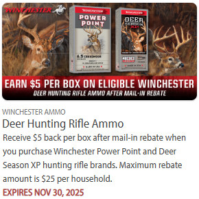 winchester deer hunting ammo rebate