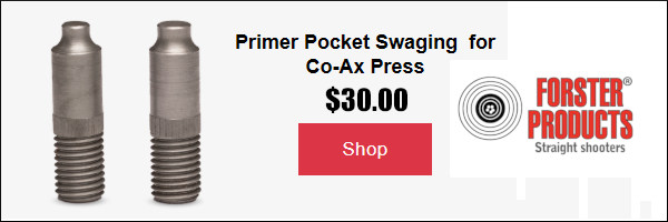 new forster co-ax press swage primer pocket swaging tool small large