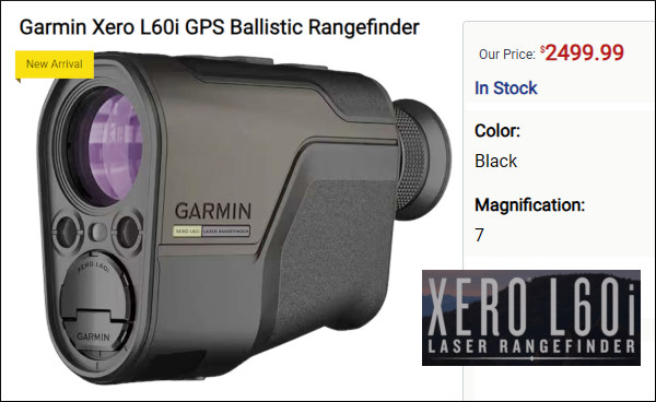 garmin gps ballistic Xero L60i laser rangefinder