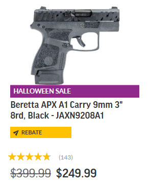 halloween sale 9mm pistol beretta carry