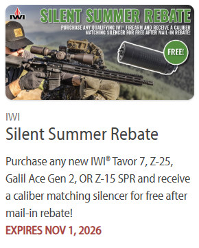 IWI rifle purchase suppressor summer rebate