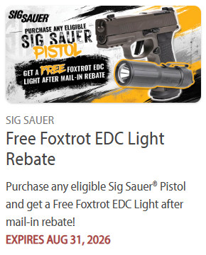 sig sauer light rebate
