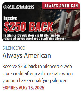 suppressor silencerco rebate discount