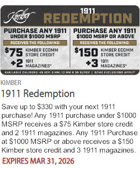 kimber 1911 rebate