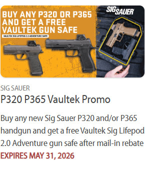 sig sauer pistol rebate discount