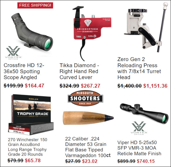 midsouth shooters 17.76% discount tuesday