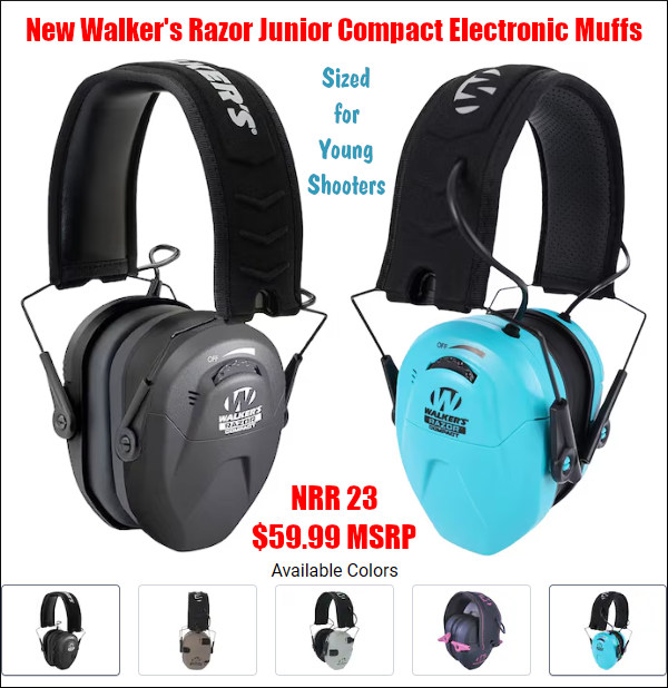 walker's junior jr electronic compact ear muffs women's nrr 23 ear sound protection