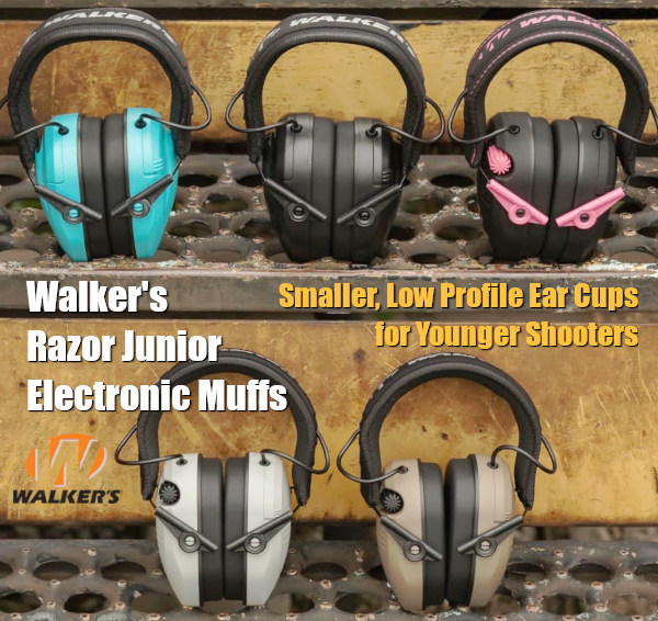 walker's junior jr electronic compact ear muffs women's nrr 23 ear sound protection