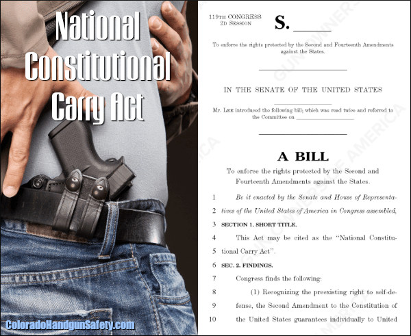 ccw National constitutional carry act bill legislation federal handgun