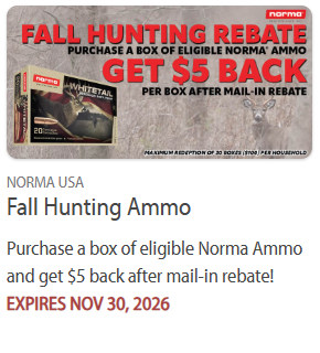 Norma hunting ammunition ammo rebate