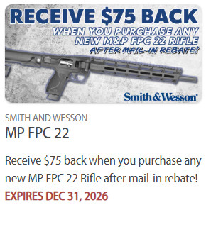 smith wesson s&W mp fpc 22 rebate