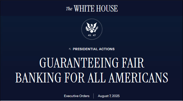 executive order trump banking financial industry discrimination fairness