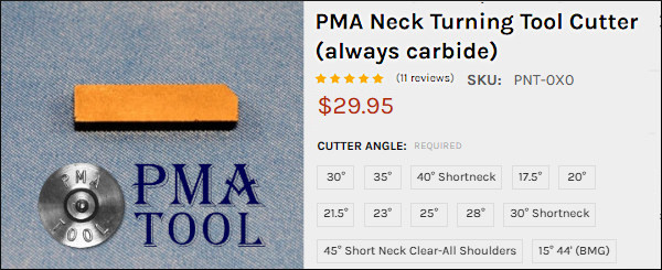 PMA carbide neck turner cutter blade