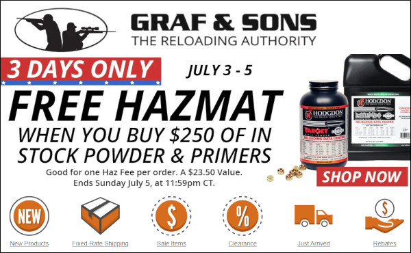 graf sons grafs.com  July 4th 250 years discount code hazmat shipping