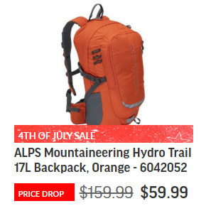 red backpack water carry