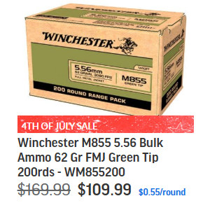 winchester M855 AR rifle ammo ammunition
