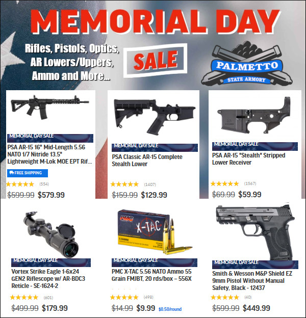 palmetto armory rifle pistol memorial day sale