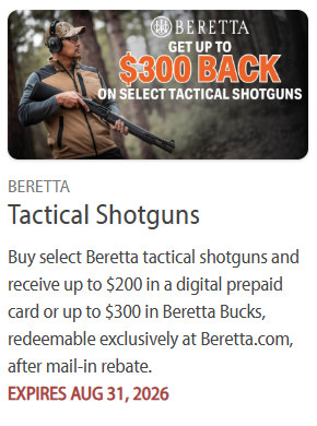 beretta $300 off tactical shotgun rebate