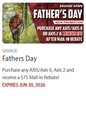 savage axis rifle father's day gun 2026 rebate