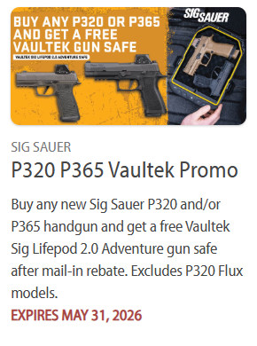 sig sauer pistol rebate discount