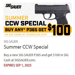 sig sauer pistol rebate