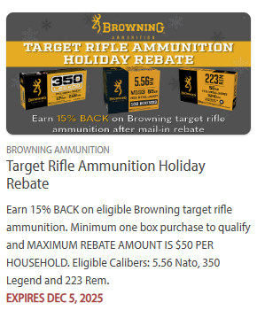 browning match hunting ammo rebate