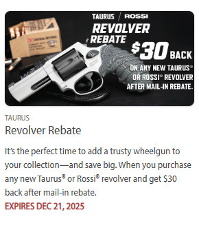 taurus revolver handguns rebate