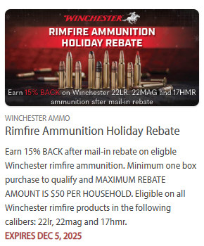 winchester rimfire ammo rebate