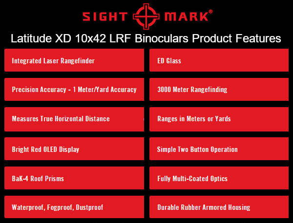 Sightmark new laser rangefinder 10x42 binoculars latitude XD LRF review