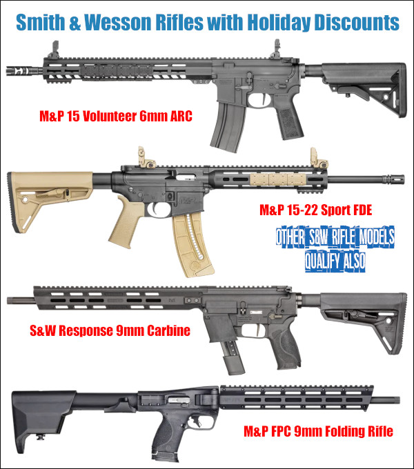 Smith wesson holiday rebate discount offer m&p rifle 15-22 FPC