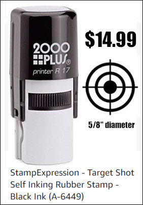 ink target stamp paper rubber handle shooting targ