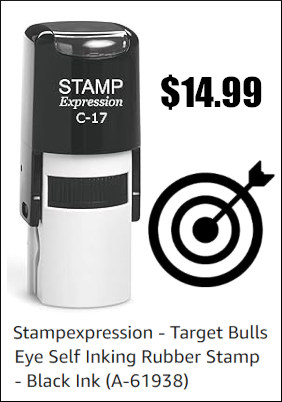 ink target stamp paper rubber handle shooting targ