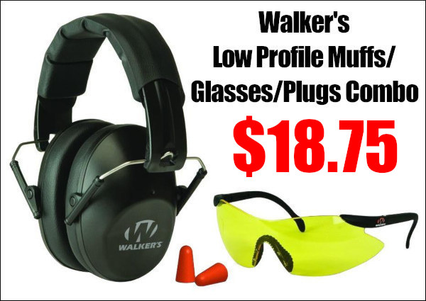 Walker low profile ear muffs eye protection glasses sale