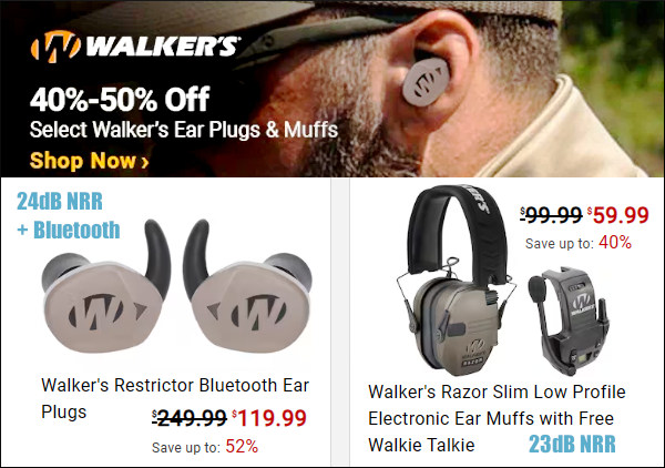 Walker's electronic ear muffs bluetooth ear plugs