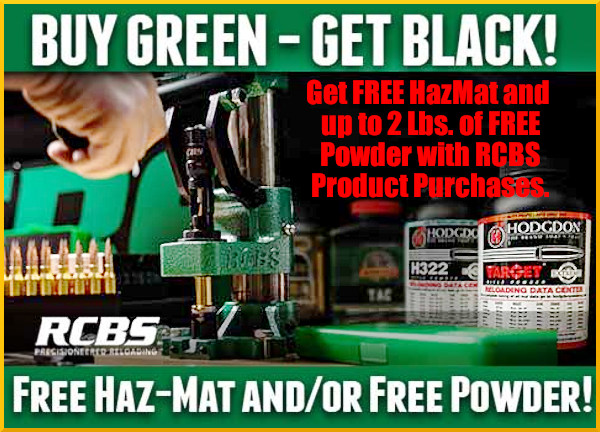 RCBS powder promo deal free hazmat
