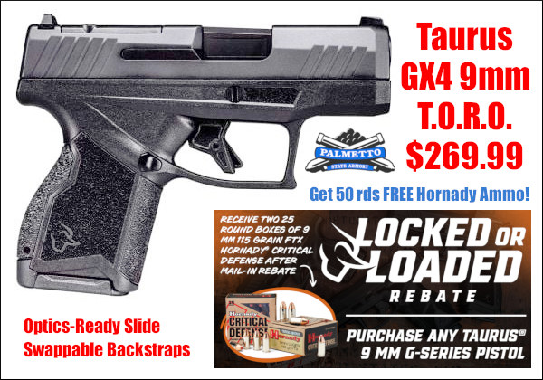 taurus GX4 T.o.r.o 9mm carry pistol sale free hornady ammo