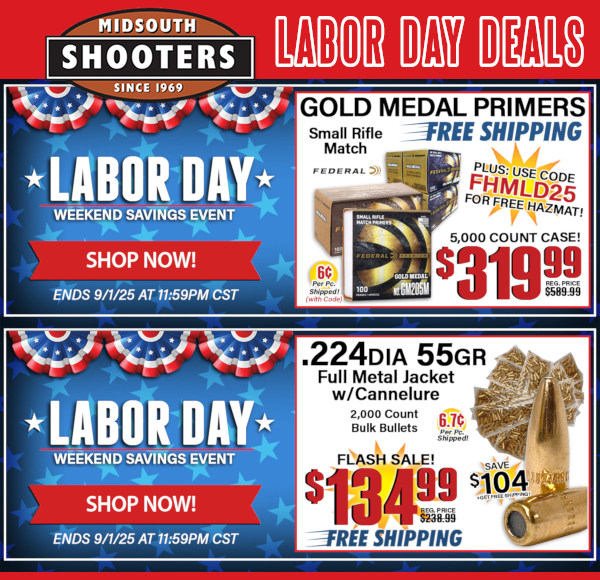 labor day sale federal 205m primers .224 5.56 bullets
