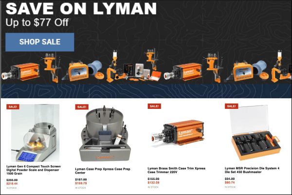 lyman sitewide sale