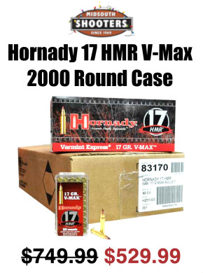 17 HMR 5 000rd Ammo Case hornady midsouth