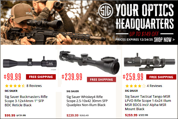 sig sauer scope discount december whiskey4 buckmaster sale