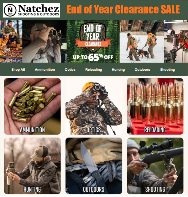 natchez end of year gear ammo hunting sale