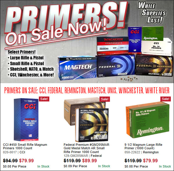 midsouth cci federal unis remington primer sale