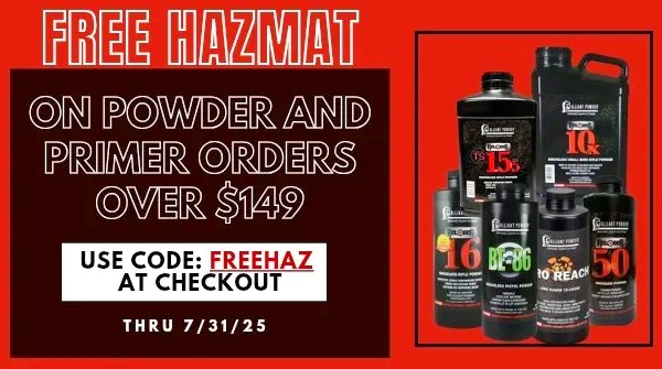 precision reloading free bonus hazmat powder primers