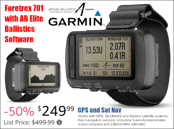 Garmin Foretrex 701 Ballistic Edition Applied Ballistics Satellite GPS