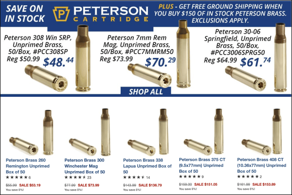 peterson brass sale