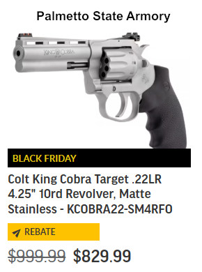 Colt King Cobra Target .22LR